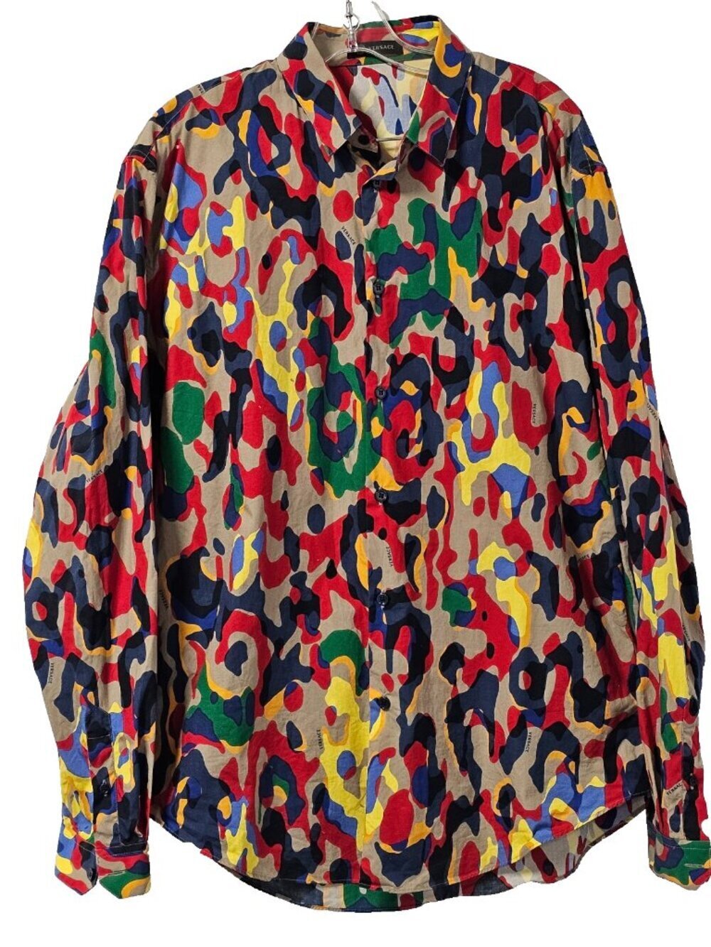 Gianni Versace Vintage Men's Shirt Size 42 Long Sleeve Cotton